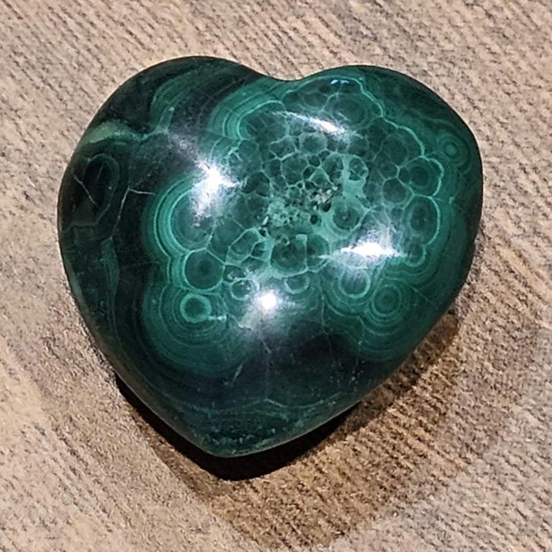 Puffy Heart Gemstone 1.5" - Malachite