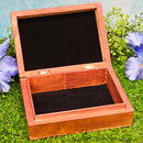 Boîte doublée de bois - Fleur de vie sculptée 5" x 7"