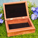 Boîte doublée de bois - Lotus sculpté 5" x 7"