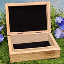 Boîte doublée de bois - Santa Muerte sculptée 5" x 7"