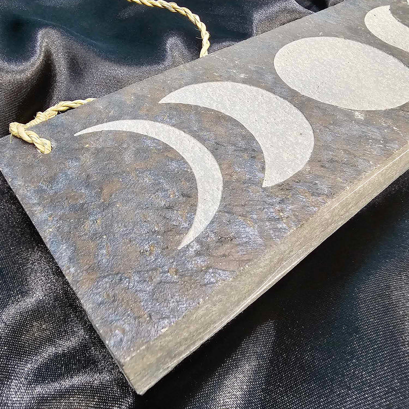 Stone Wall Hanging - Moon Phases 4" x 12"