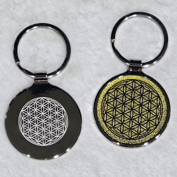 Keychain - Gold Flower of Life 1.75"