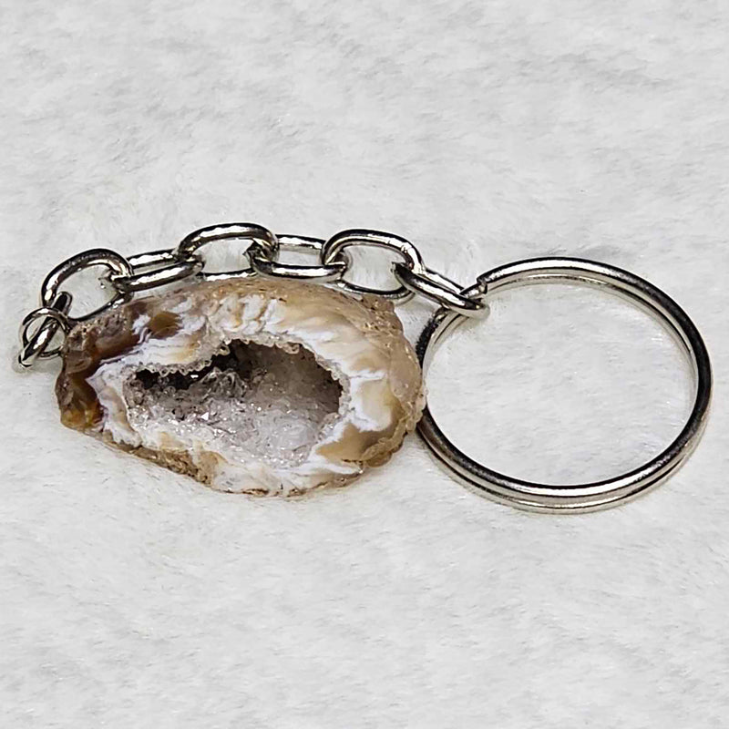 Keychain - Agate Polished Geode .5" to 1"