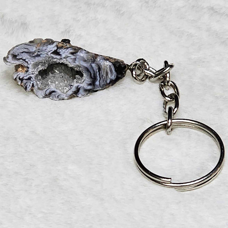 Keychain - Agate Polished Geode .5" to 1"