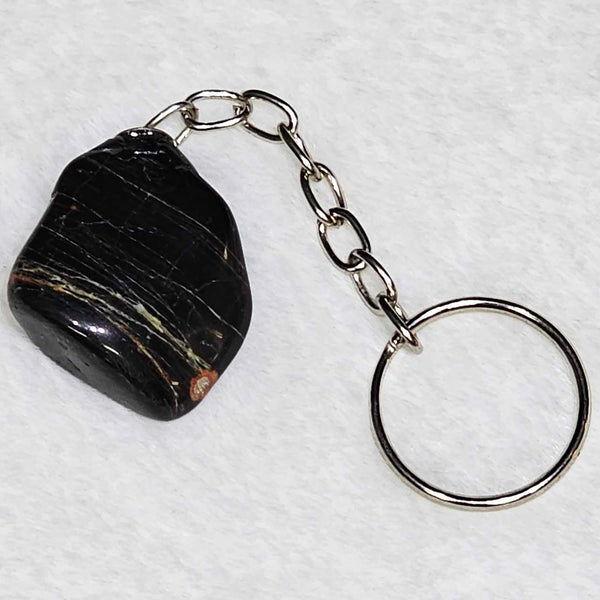 Porte-clés - Pierre roulée - Onyx noir - 0,75" à 1,5"