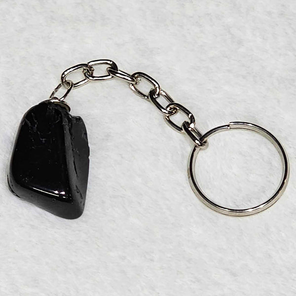 Keychain - Tumbled Stone - Black Tourmaline - 0.75" to 1.5"