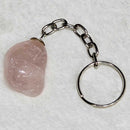 Porte-clés - Pierre roulée - Quartz rose - 0,75" à 1,5"