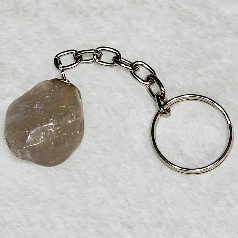 Keychain - Tumbled Stone - Rutilated Smokey Quartz - 0.75" to 1.5"