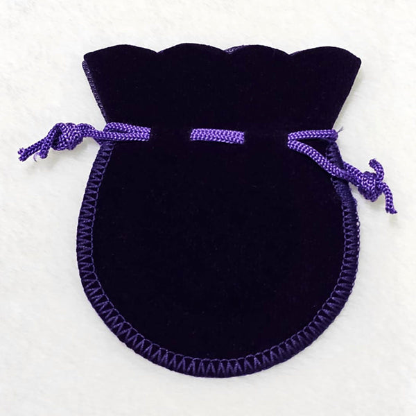 Sac en Velours - Rond Violet - 3,5" x 2,5"