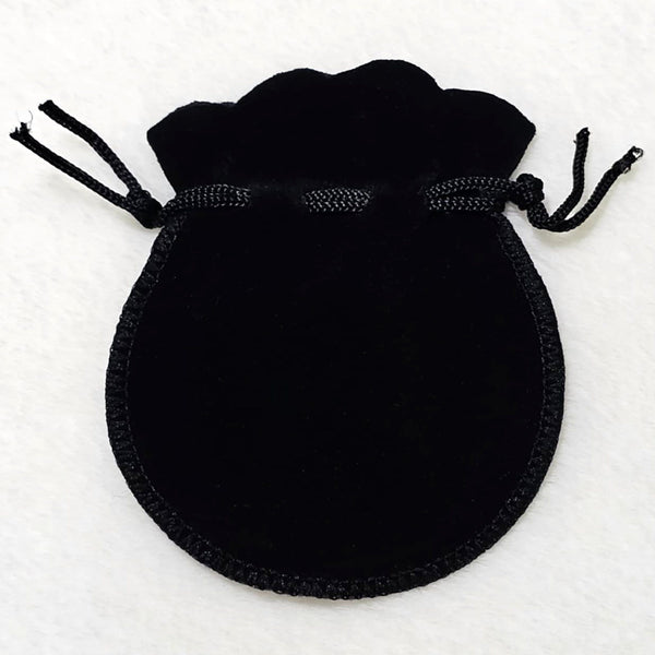 Velvet Bag - Round Black - 3.5" x 2.5"