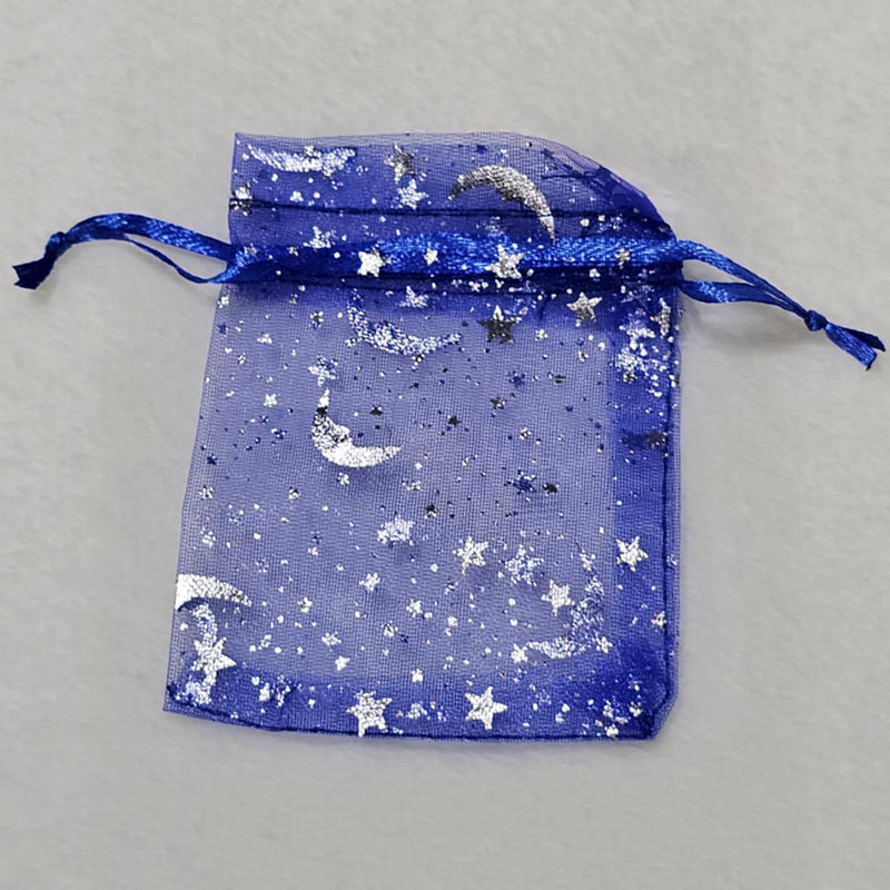 Organza Draw-String Bag w/stars - 3.5" x 4.5" (Multiple Colours)