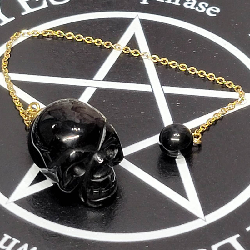 Pendulum - Carved Black Onyx Skull