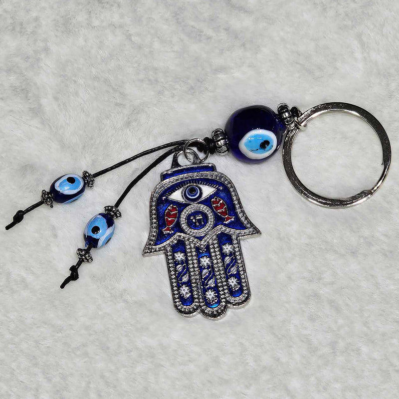 Keychain - Evil Eye Protection & Fatima Hand - 4.25"