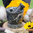 Mortar & Pestle - Green Marble - 4"