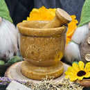 Mortar & Pestle - Orange Marble - 4"