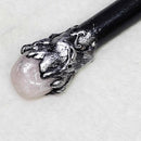 Wand - Rose Quartz Point with Raven - 10"