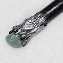 Wand - Black Obsidian Point with Spiral Goddess - 10"