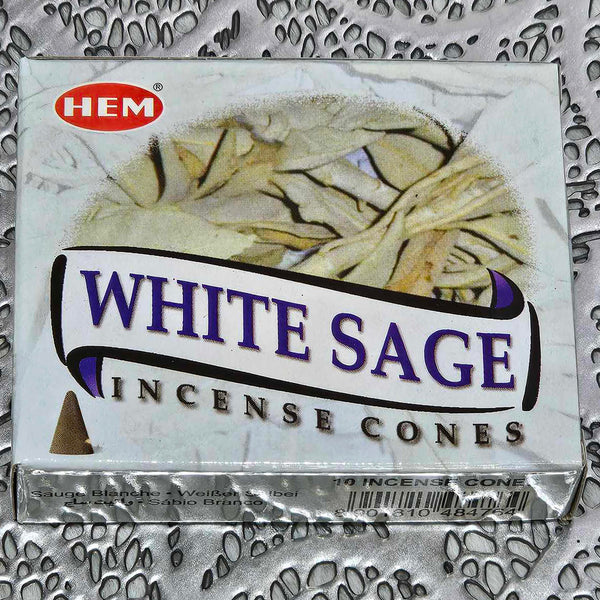 HEM White Sage Incense Cones (Box of 10)