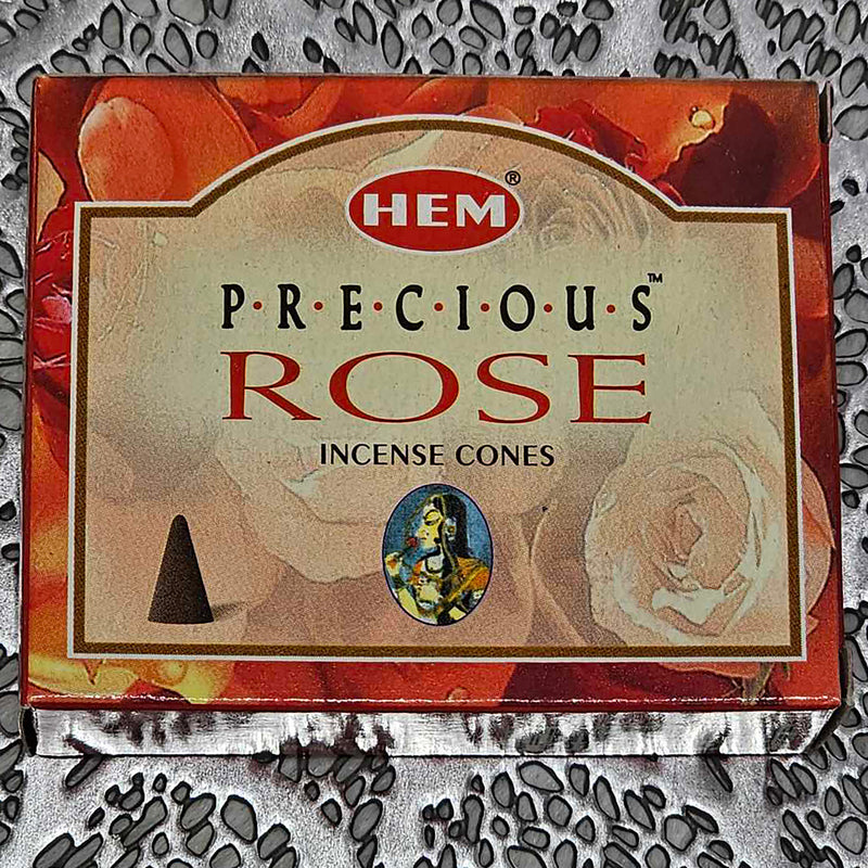 Cônes d'encens Rose Précieuse HEM (Boîte de 10)