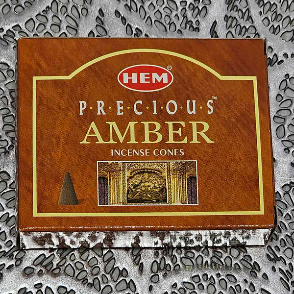 HEM Precious Amber Incense Cones (Box of 10)
