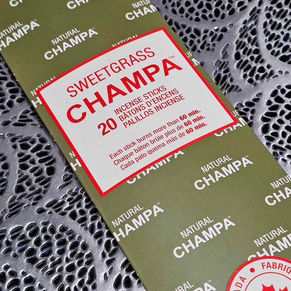 Natural Champa Incense Sticks - Sweetgrass (20 Sticks)