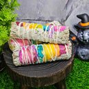 Smoke Cleansing  - White Sage & Chakra Rose Petals 4" (3 Pack)