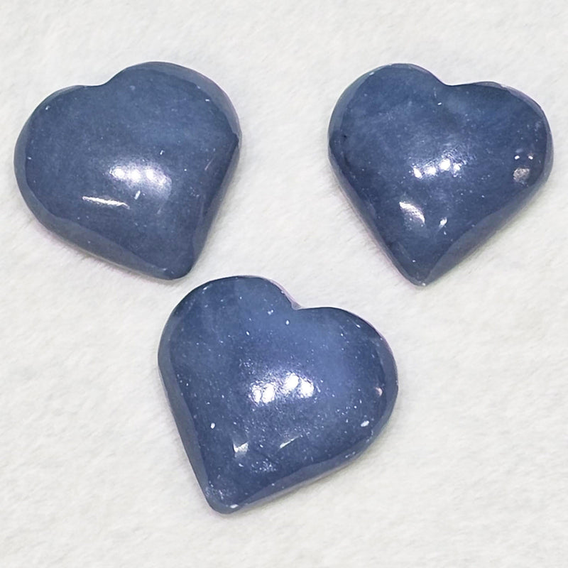 Boxed Puffy Heart Gemstone 1.5" to 2" - Angelite