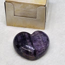 Boxed Puffy Heart Gemstone 1.5" to 2" - Fluorite
