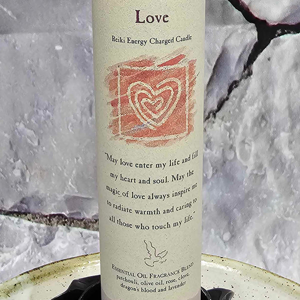 Herbal Magic Pillar Candle - 7" Tall - Love
