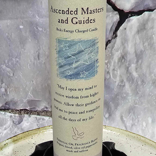 Bougie pilier magique à base de plantes – 17,8 cm de haut – Maîtres et guides ascensionnés