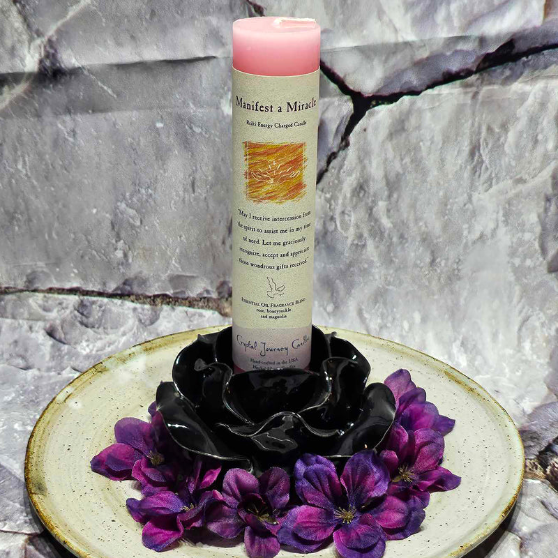 Herbal Magic Pillar Candle - 7" Tall - Manifest a Miracle