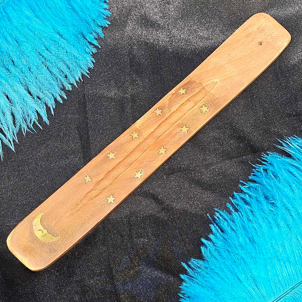 Wood Incense Holder - With Stars and Moon