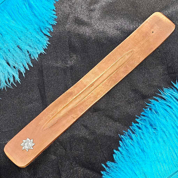 Wood Incense Holder - with Sun