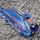Polyresin Dragon Incense Holder w/Purple Sphere
