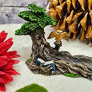 Porte-encens en polyrésine - Homme vert avec hibou - Bâtons