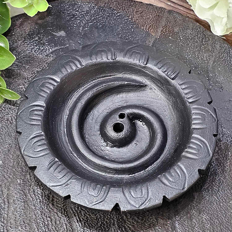 Incense Holder - Flower Spiral Design - Coil / Sticks