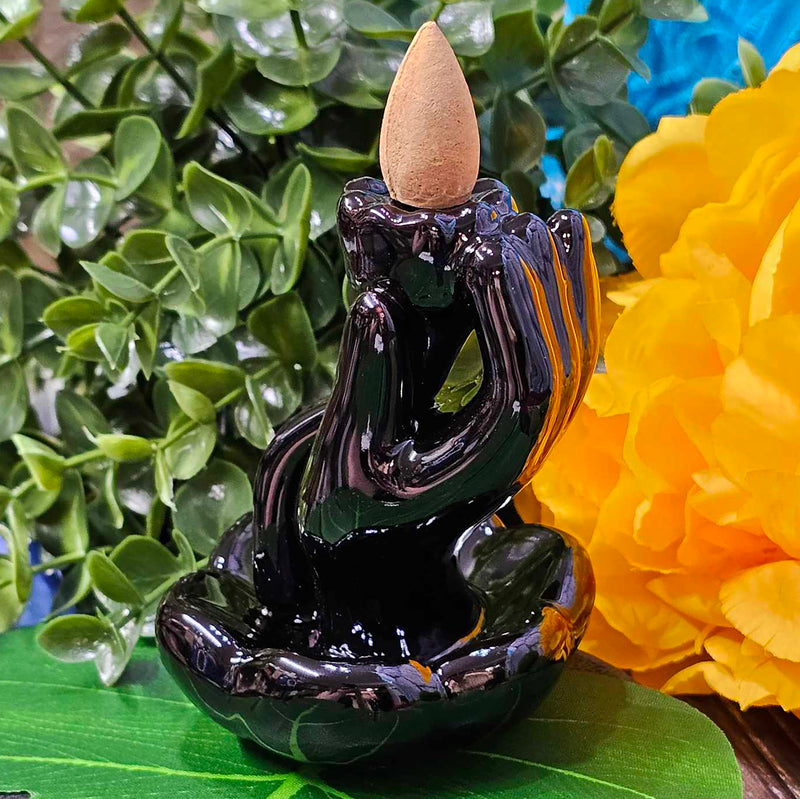 Backflow Incense Holder - Mudhra Hand - Cones