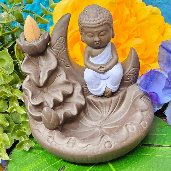 Backflow Incense Holder - Zisha Buddha - Cones