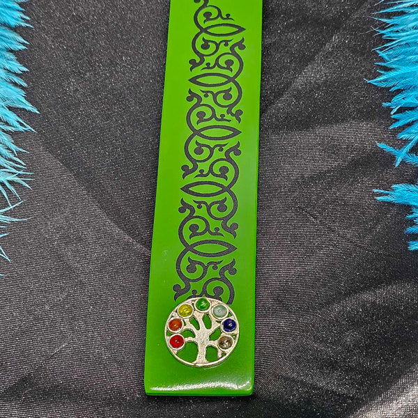 Green Tree of Life Wood Incense Holder - 10"