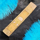 Wood Incense Holder - Namaste w/Rose Quartz Inlay 10"