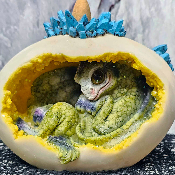 Porte-encens à reflux - Bébé dragon à l'intérieur d'un œuf