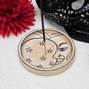 Porte-encens en bois - Bol de lune lavé blanc