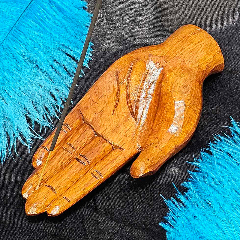 Wood Incense Holder - Carved Hand