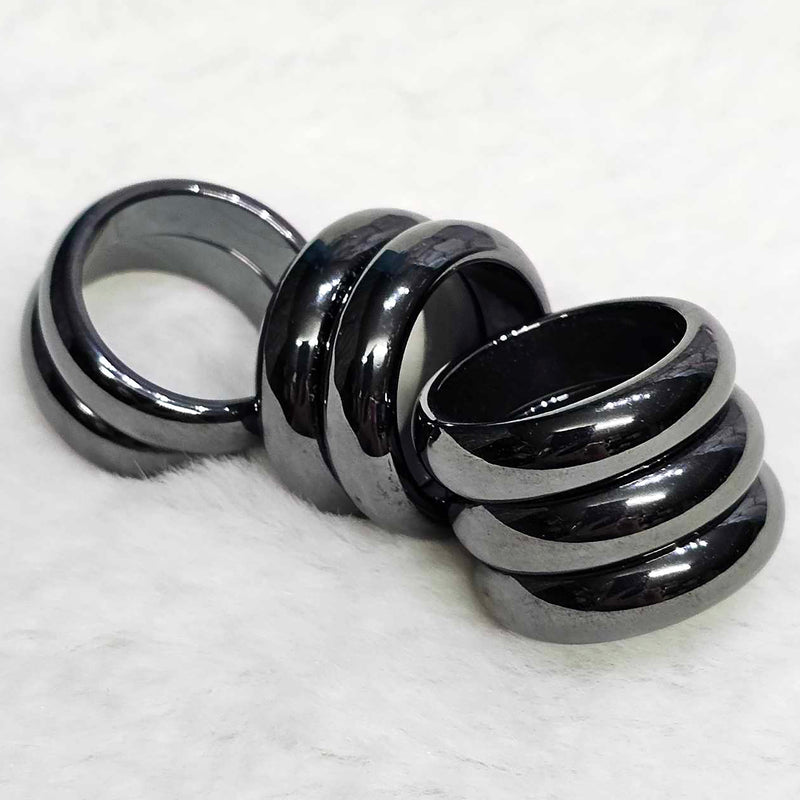 Ring - Magnetic Hematite Round Edged