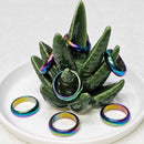 Ring - Magnetic Rainbow Hematite Round Edged