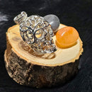 Cage pendentif tête de mort pour pierres roulées - 1"