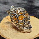 Cage pendentif tête de mort pour pierres roulées - 1"