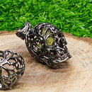 Cage pendentif tête de mort pour pierres roulées noir - 1"