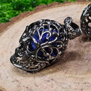 Cage pendentif tête de mort pour pierres roulées noir - 1"