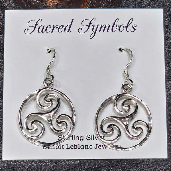 Sterling Silver Earrings - Celtic Triskele